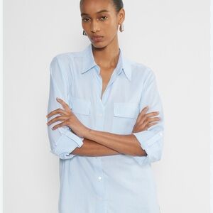NWOT Aritzia Light Blue Striped Button-Down Shirt